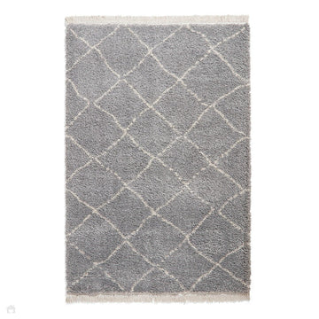 Boho 5413 Modern Moroccan Berber Soft Plush Shaggy Grey Rug-Think Rugs-Rug Love - The Most Loved Rug Store
